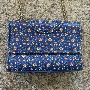 Tory Burch Blue Floral Crossbody Bag